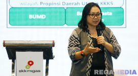 Caption: Vice President Bidang Dukungan Bisnis SKK Migas, Maria Kristanti, (sumber foto: Pandawa PR). 