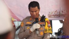 Caption: Kapolres Sampang AKBP Hartono ungkap kasus kriminalitas selama tahun 2025 yang mendominasi, (sumber foto: Humas Polres Sampang).