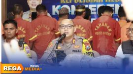Caption: Kapolres Sumenep AKBP Rivanda, saat gelar konferensi pers ungkap kasus kriminal selama tahun 2025, (dok. foto istimewa). 