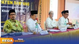 Caption: Ketua MUI Sampang KH.Itqan Bushiri menyampaikan sambutannya dalam agenda ta'aruf dan konsolidasi pengurus, (dok. foto istimewa). 