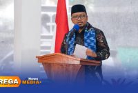 Caption: Wakil Bupati Sampang KH. Ahmad Mahfudz, sampaikan sambutan saat Musrenbang RKPD 2027 di Kecamatan Banyuates, (sumber foto: Diskominfo Sampang). 