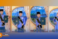 Caption: wajah-wajah santri dan santriwati Madrasah Mambaul Ihsan Desa Karang Gayam, pose wisuda khotmil qur'an ke-2, (dok. Suharto Rega Media). 