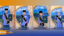 Caption: santri Madrasah Manbaul Ihsan pose wisuda khotmil qur'an ke-2 di Desa Karang Gayam, (dok. Suharto Rega Media). 