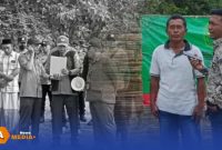 Caption: pihak tergugat melalui kuasa hukumnya melayangkan protes, ditengah eksekusi pengosongan lahan di Dusun Tengah Laok, Desa Bunten Barat, (dok. Syafin Rega Media). 